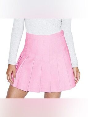 American Apparel pink pleated skirt